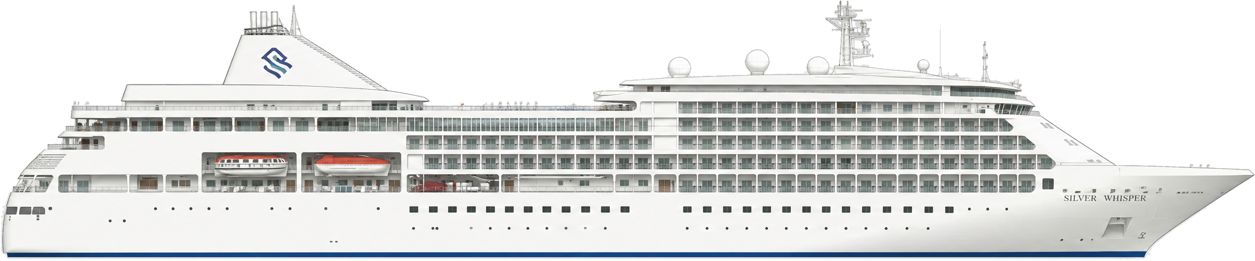 Silver Whisper side profile