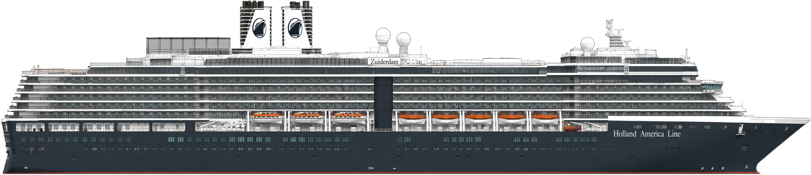 Zuiderdam side profile