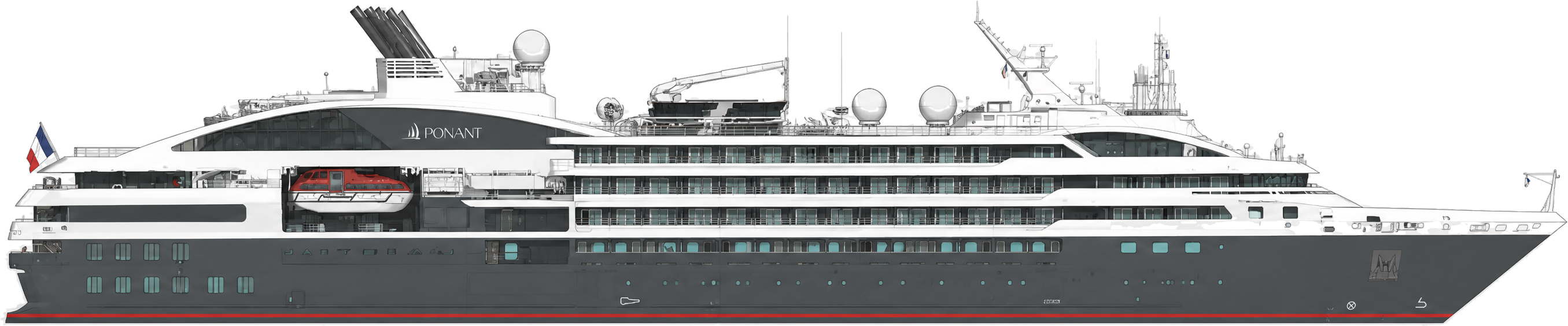 Le Austral side profile