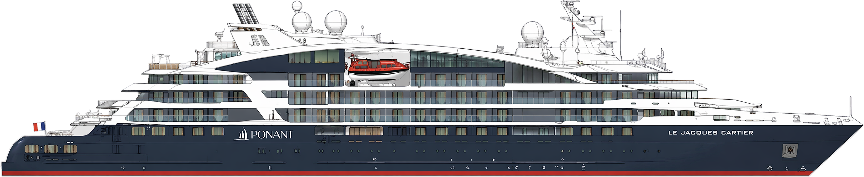 Le Jacques Cartier side profile