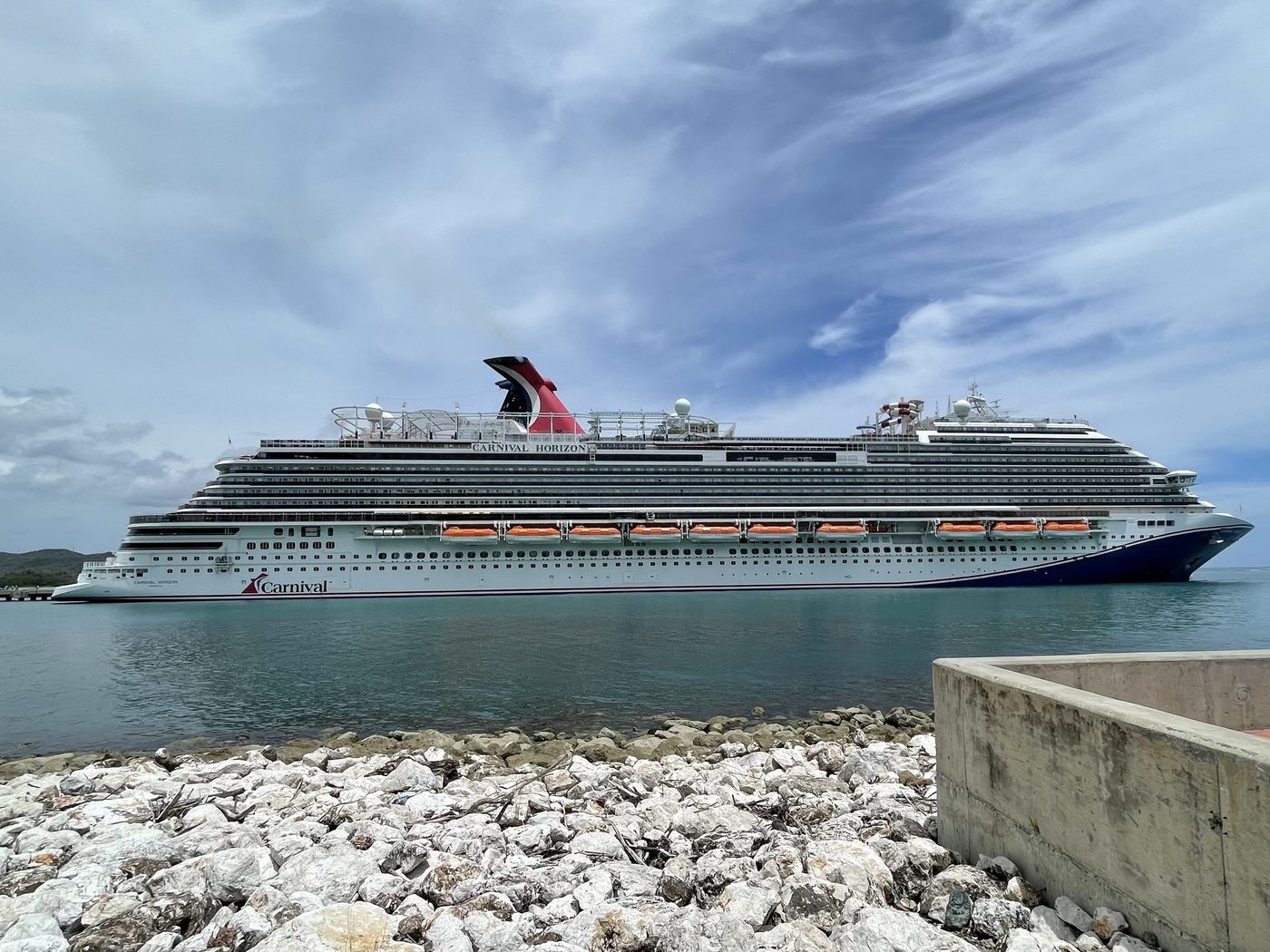 Carnival Horizon docked at Amber Cove
