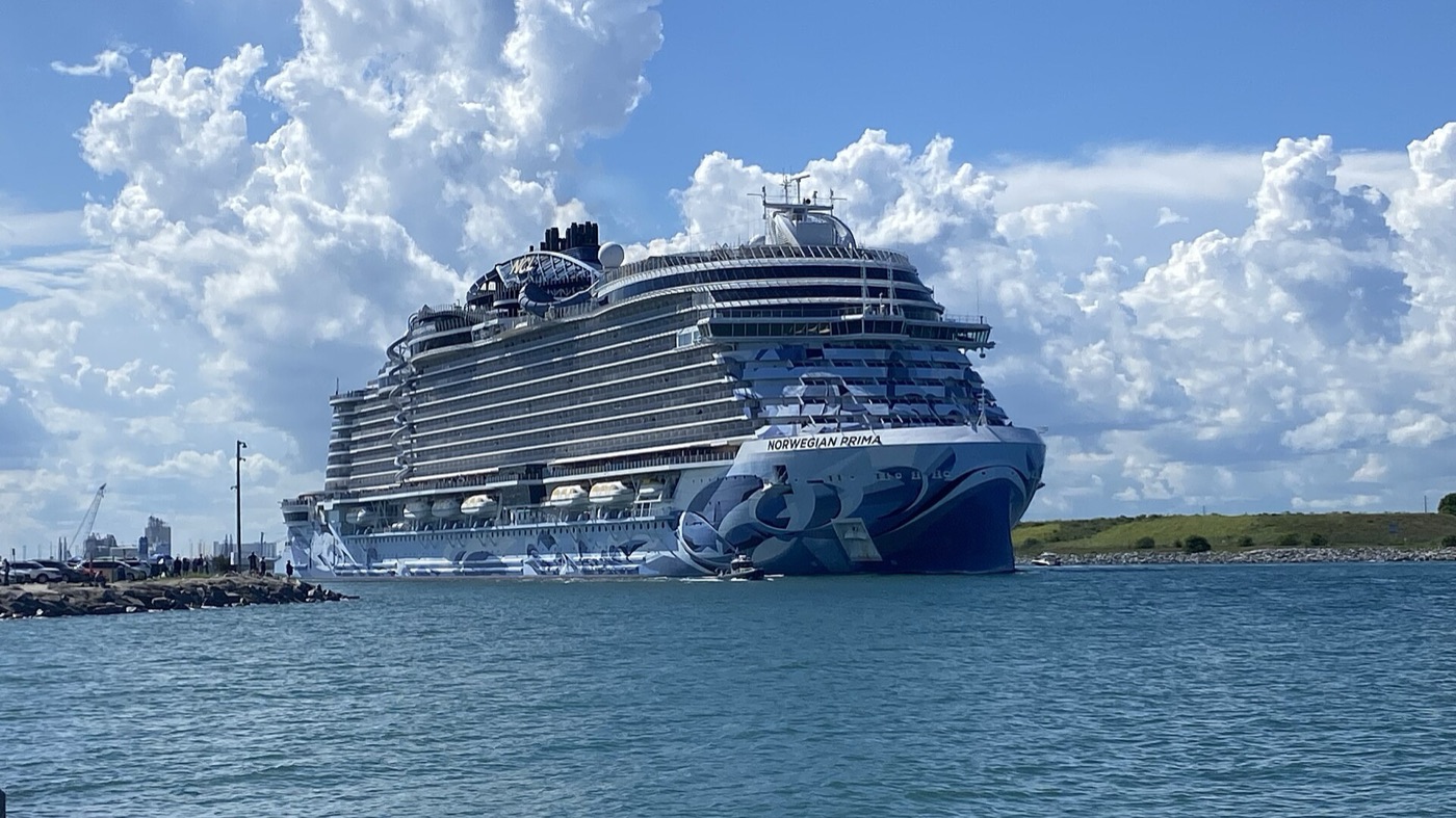 Norwegian Prima sailing out of Port Canaveral