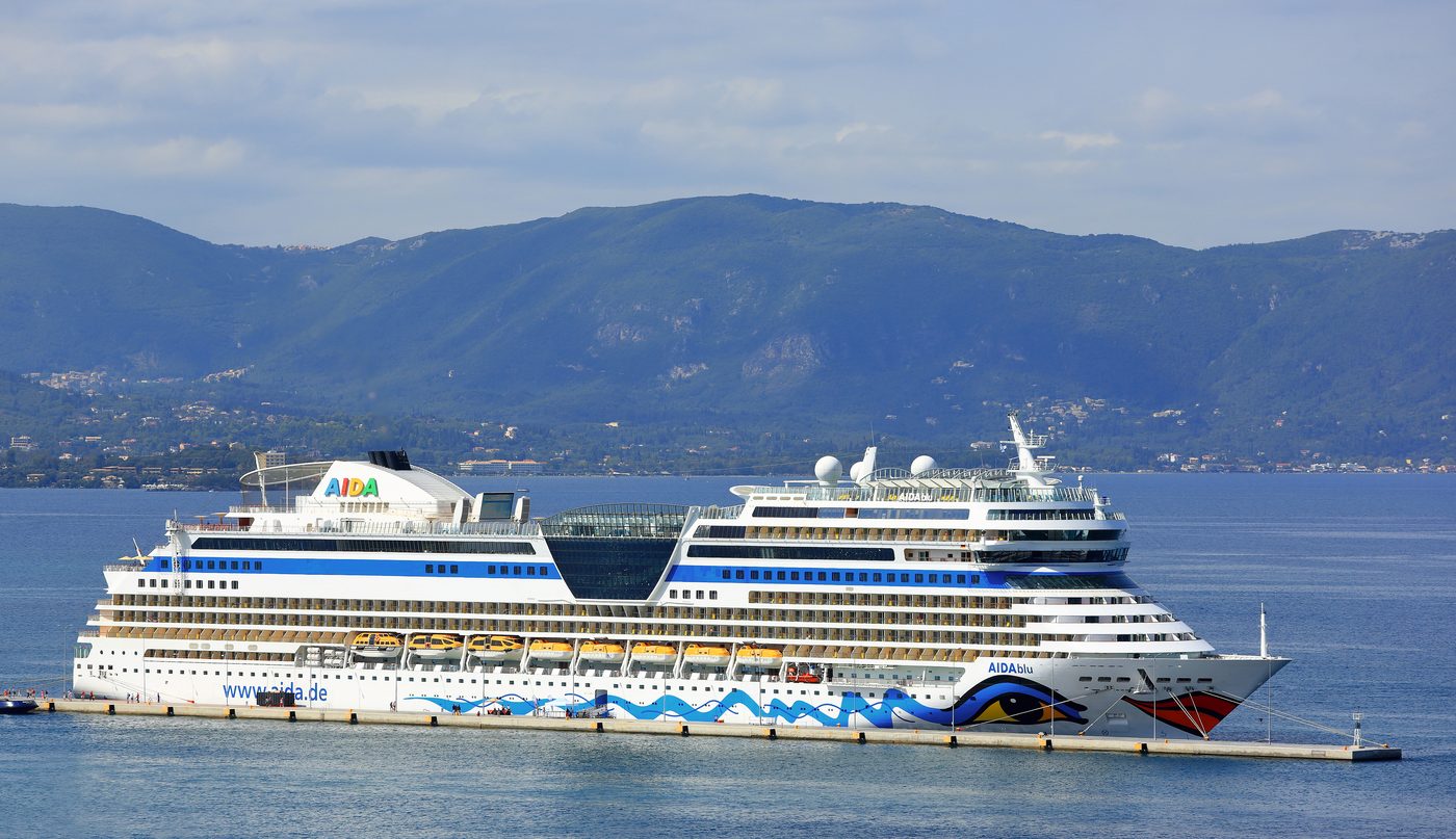 AIDAblu in the port of Corfu