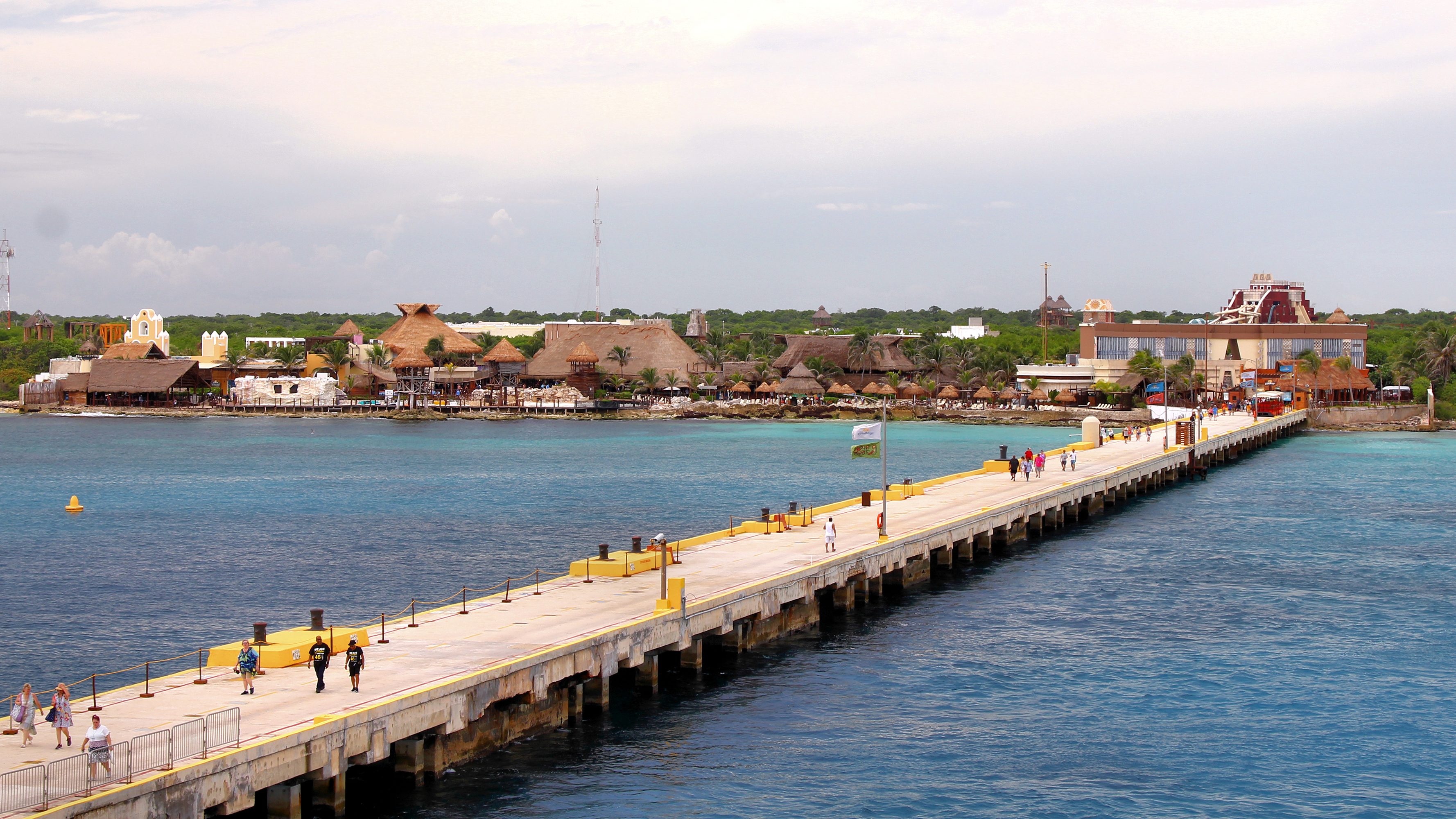 The cruise port at Costa Maya from the water