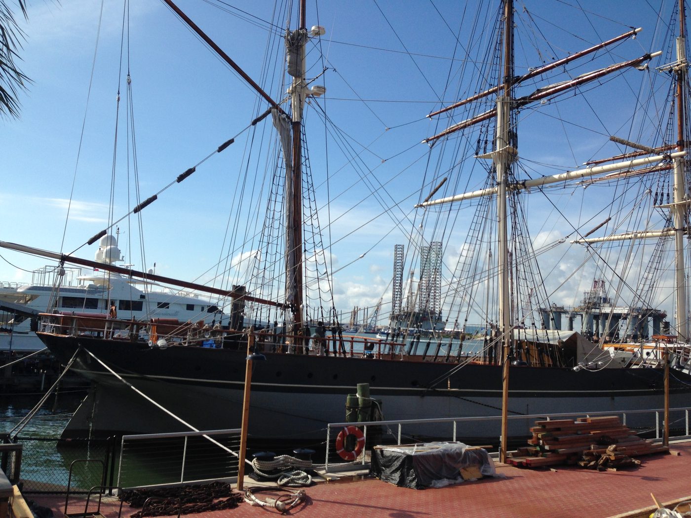 The tall ship Elissa at the Texas Seaport Museum in Galveston