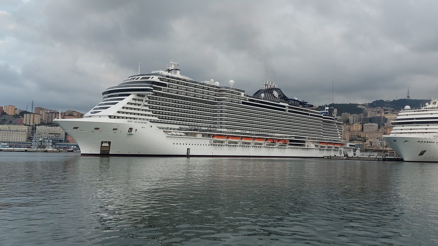 MSC Seashore arriving in the port of Genoa