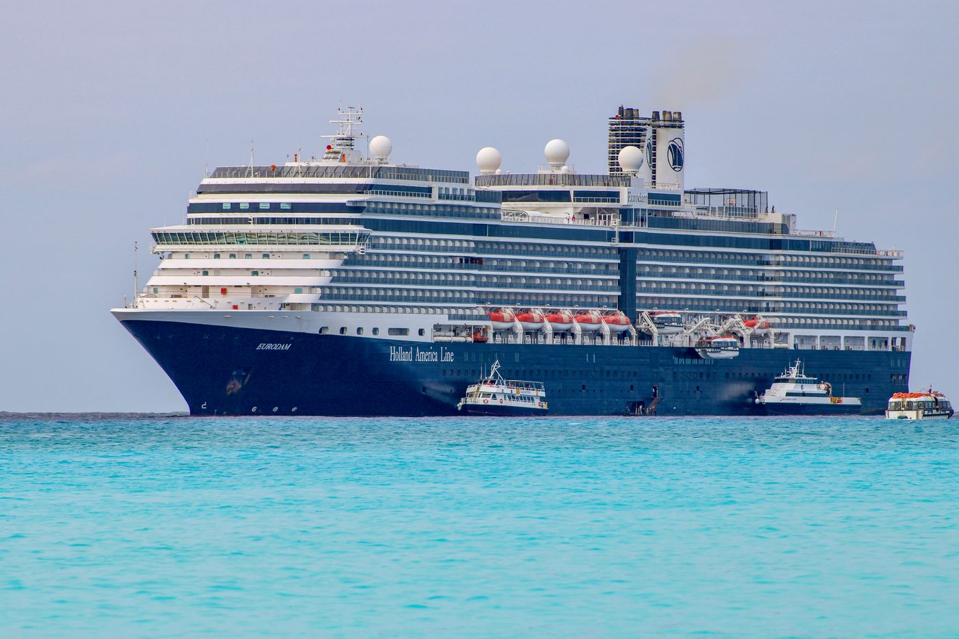 Holland America Eurodam off Half Moon Cay