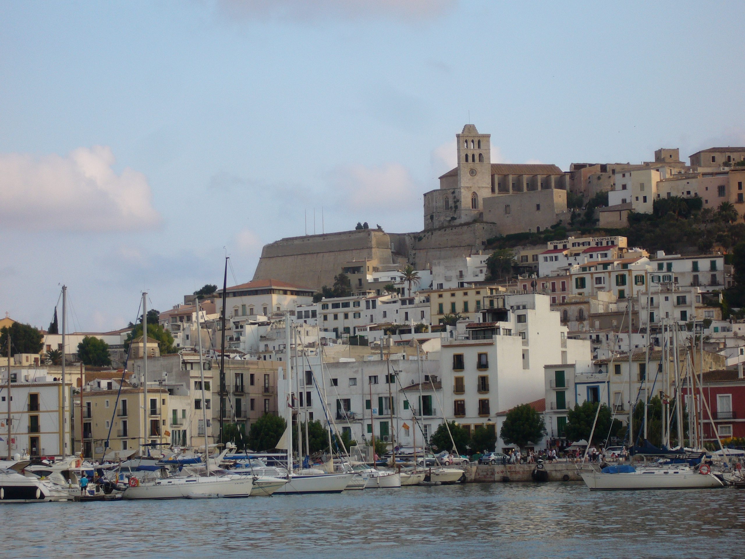Dalt Vila and the old town of Ibiza seen from the harbor