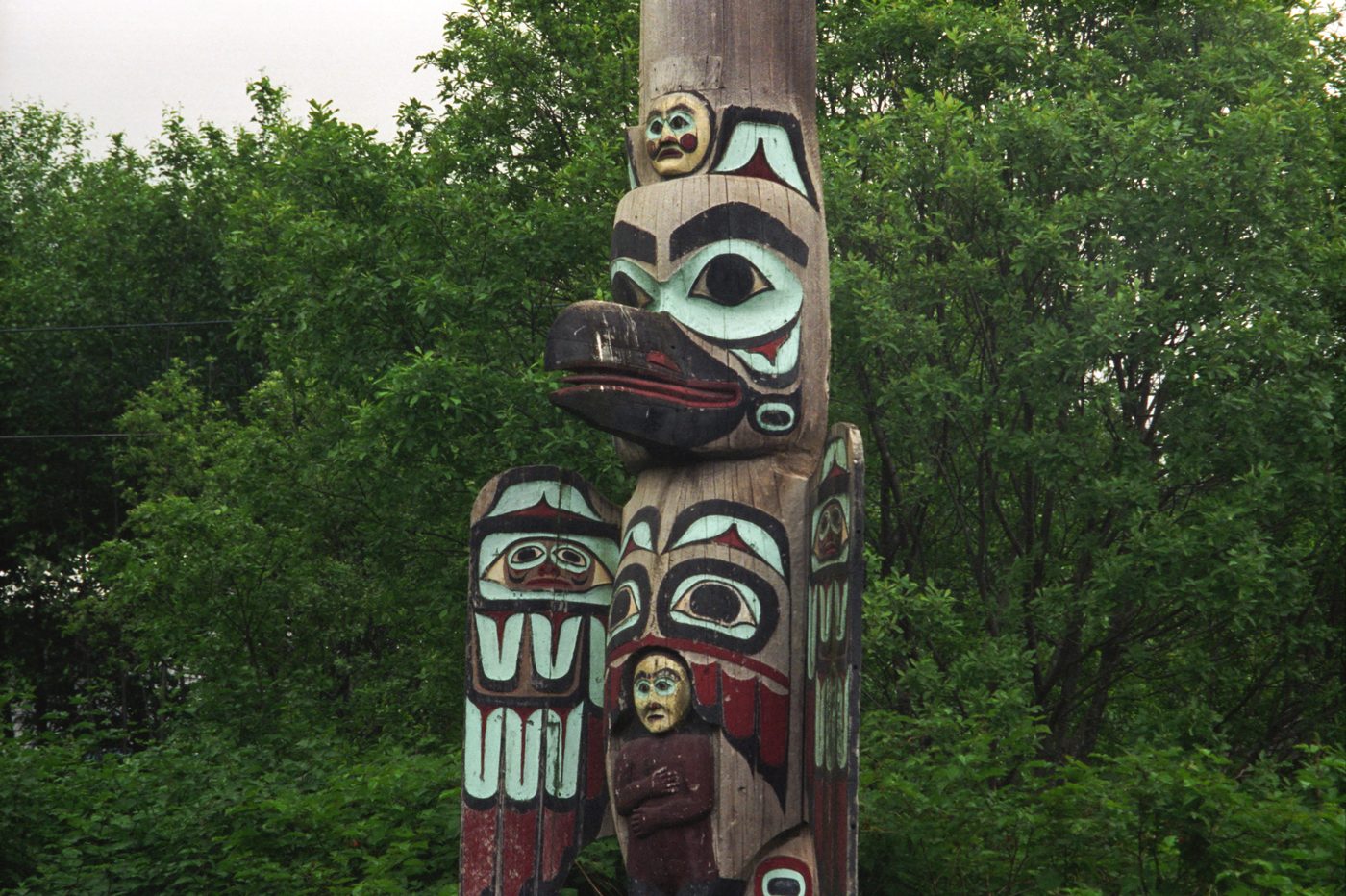 Totem poles at Saxman Totem Park