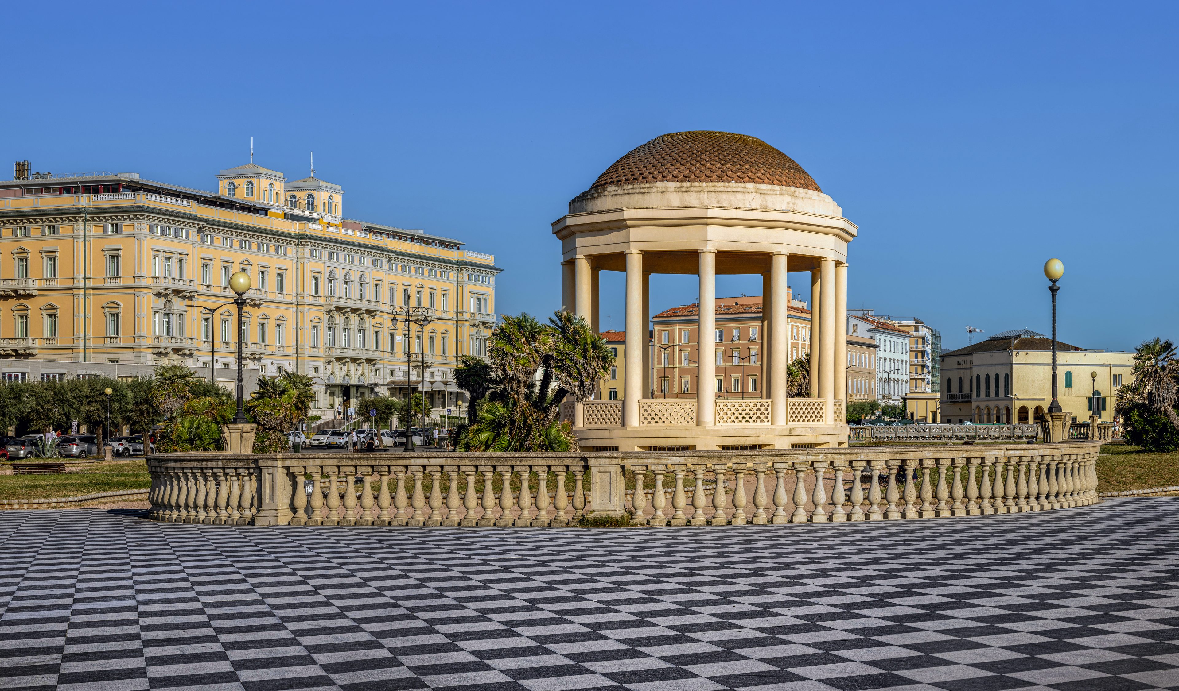 Hotel Palazzo seen from the Terrazza Mascagni seafront in Livorno