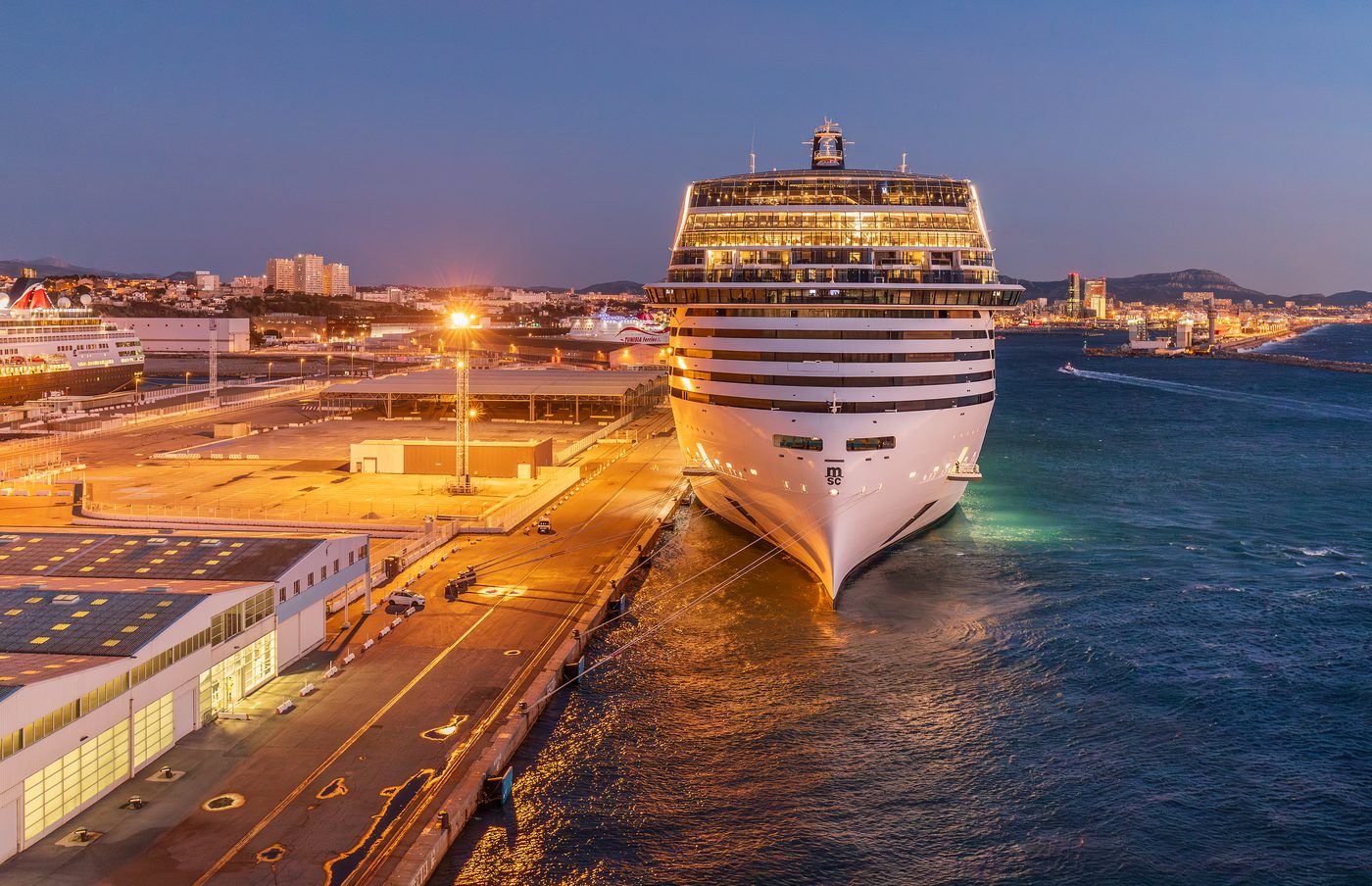 MSC World Europa alongside at the port of Marseille