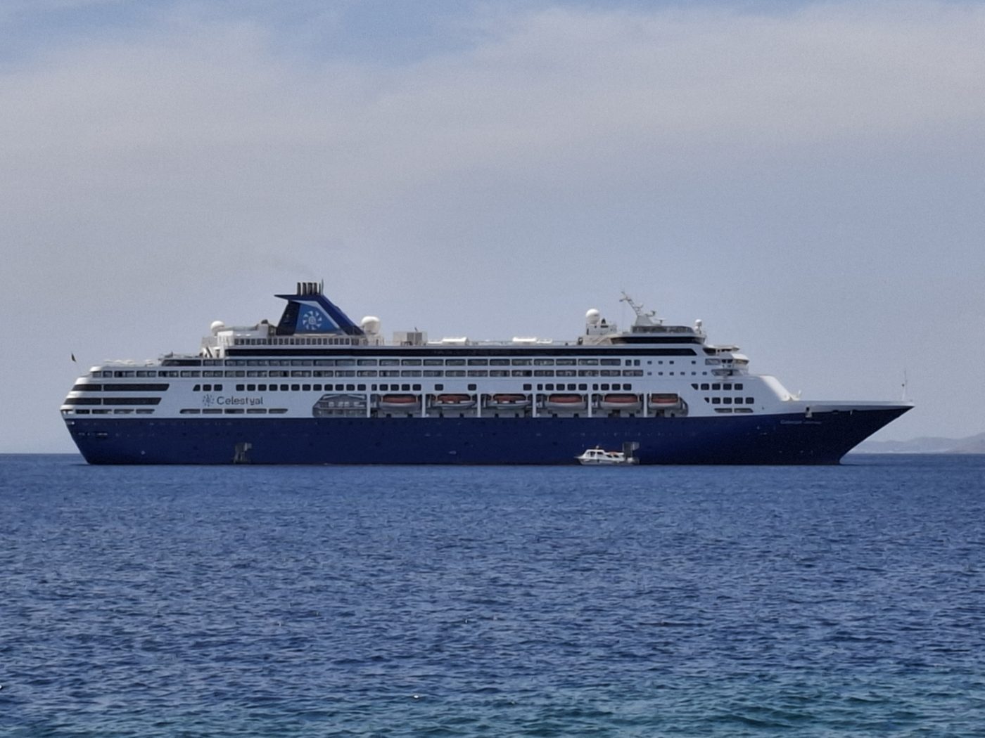 Celestyal Journey at anchor off Mykonos