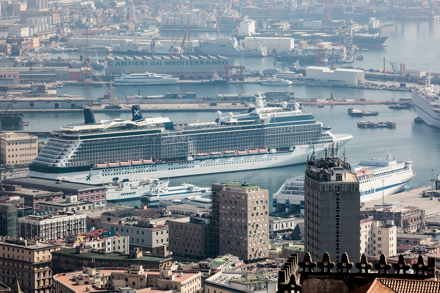 A cruise ship alongside at Naples
