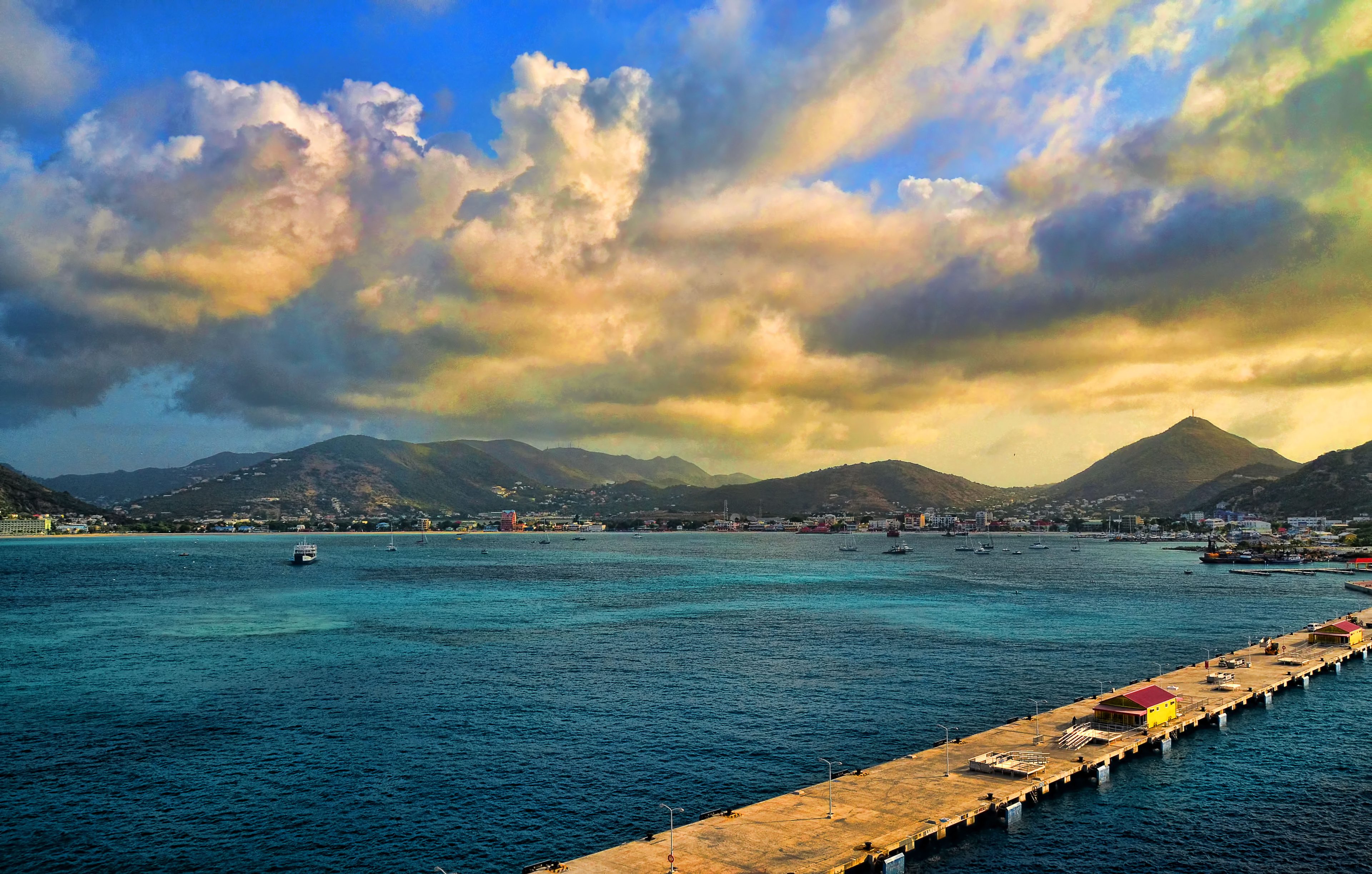 The harbor and dock at Philipsburg, Sint Maarten