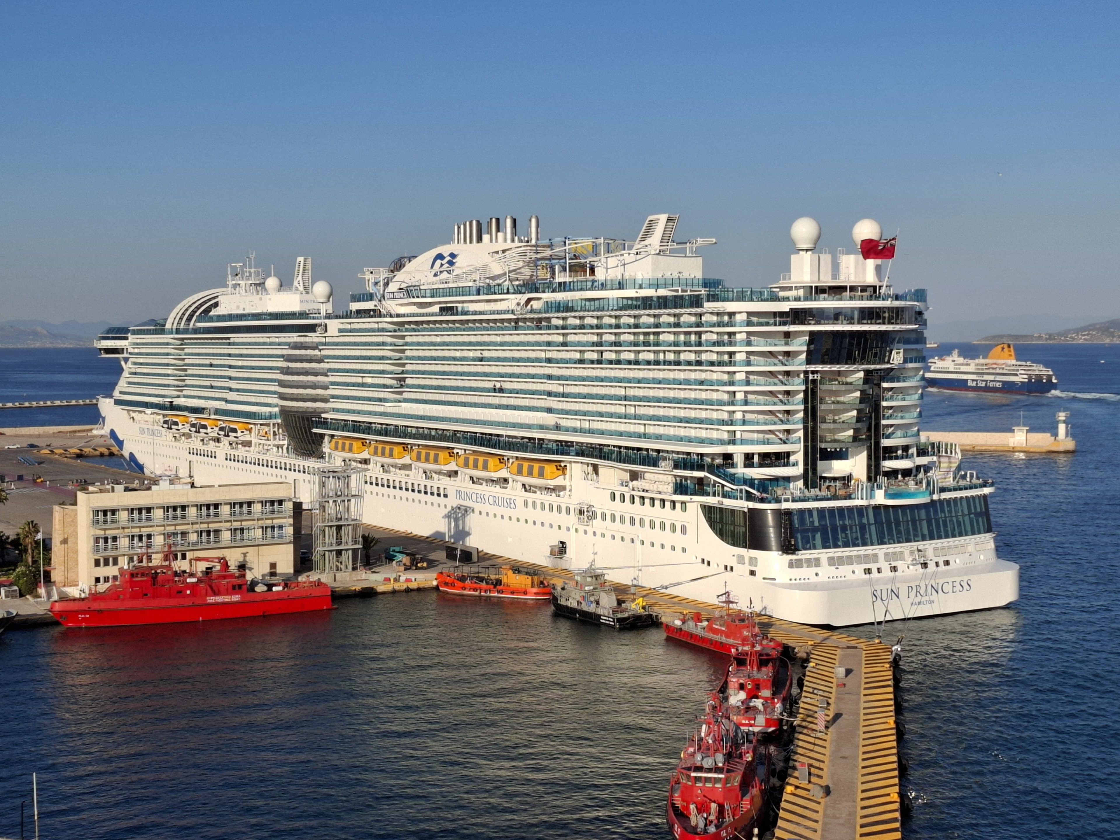 The cruise ship Sun Princess docked at Piraeus