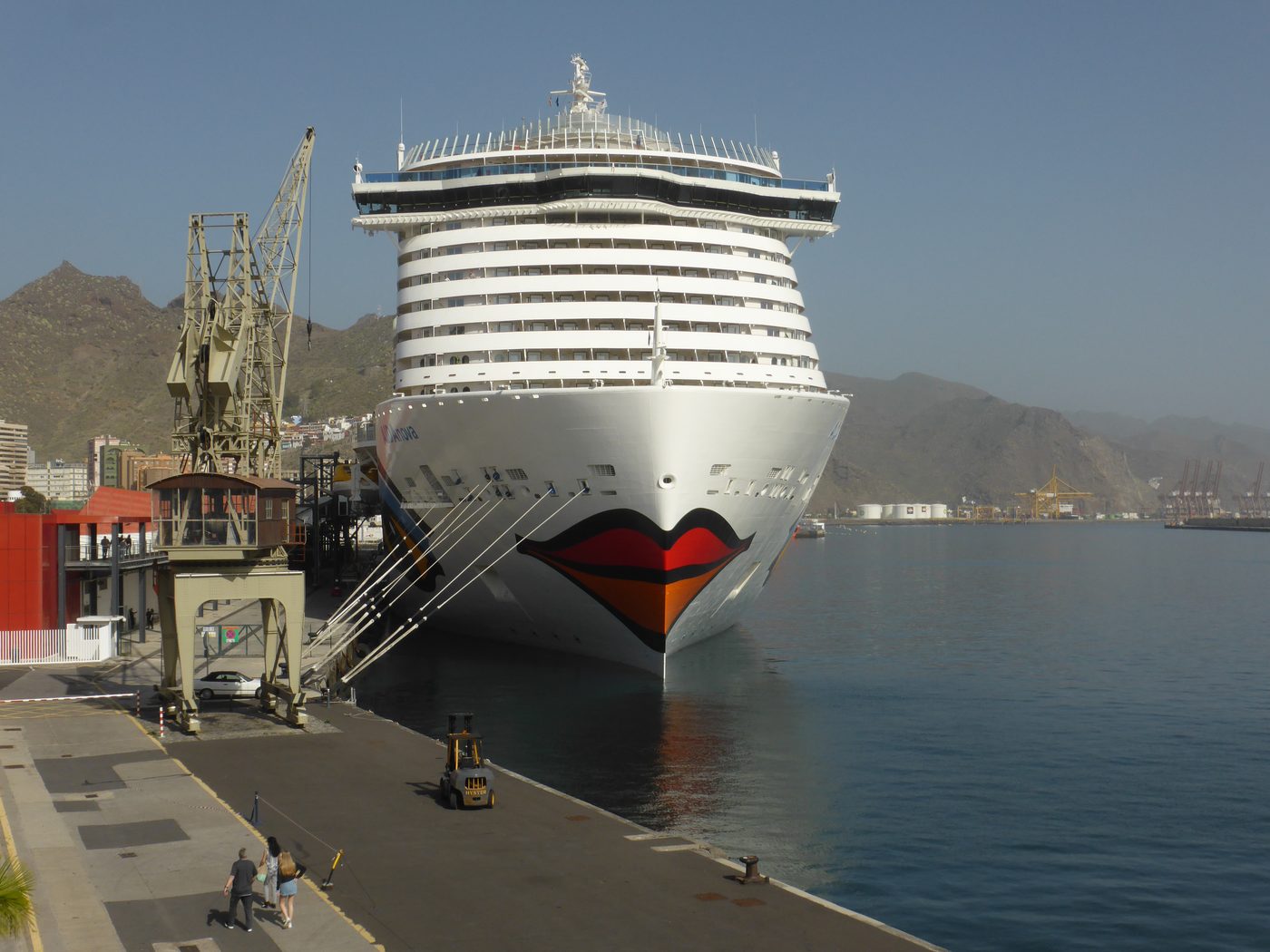 AIDAnova alongside in the port of Santa Cruz de Tenerife