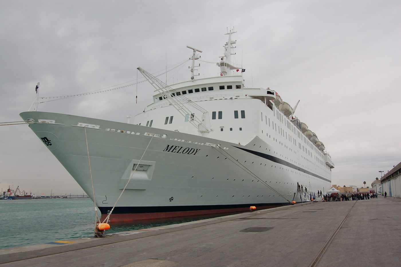 The cruise ship MSC Melody tied up at La Goulette
