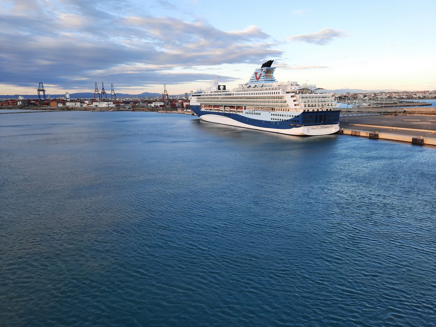 A ship alongside at the port of Valencia